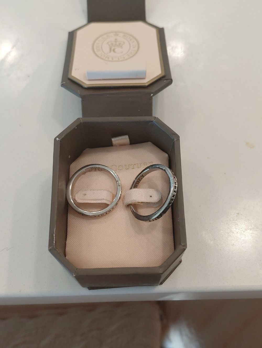 Juicy Couture Silver SPACER Rings.  They Come  With A Care Tag...Size 9....new